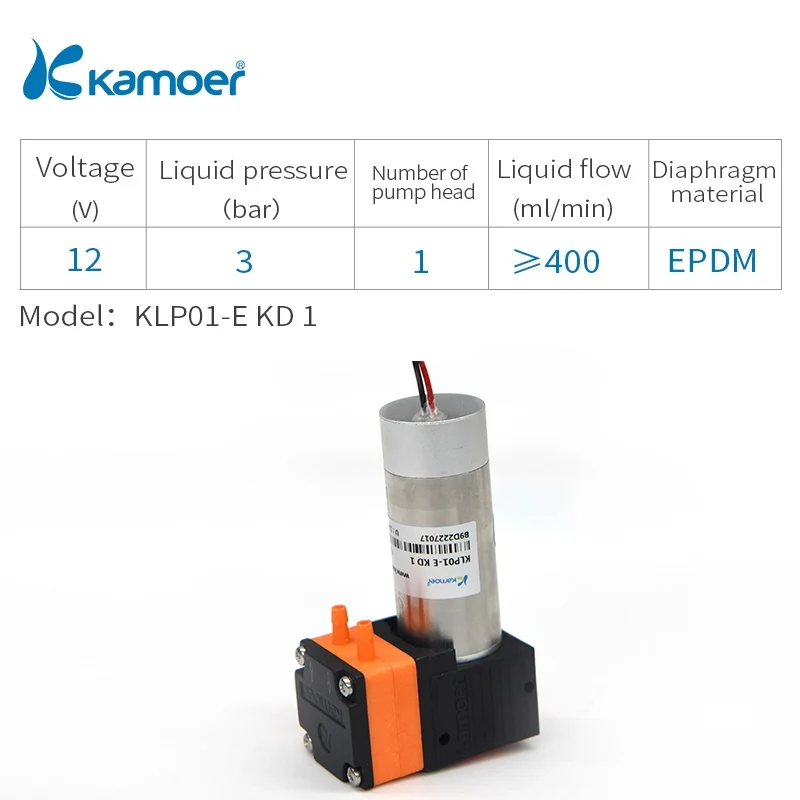 

Kamoer 400-1400 мл/мин KLP01 высокопоточный диафрагменный жидкостный насос 24 в 12 В BLDC/DC мотор жидкости Presuure МПа для лабораторного переносного насоса