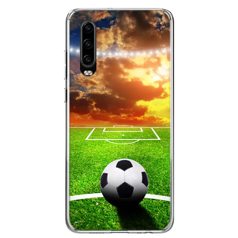 Чехол для телефона с изображением огненного футбольного мяча Huawei P30 P20 P10 P40 P50 Pro Mate