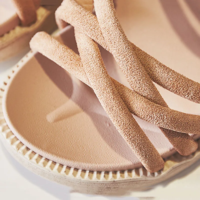 Сандалии женские простые на толстой подошве в Корейском стиле без шнуровки |