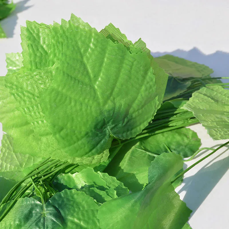 

12 Pcs 2M Artificial Hanging Vine Plant Leaves Plastic Home Garden Wall Wedding Decoration NW