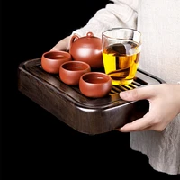 wooden tea tray water storage chinese tea ceremony dry bubble tea tray eco friendly vintage plateau de service teaware df50cp