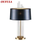 Современная креативная настольная лампа OUFULA, простая Хрустальная настольная лампа, светодиодная лампа для украшения дома, спальни