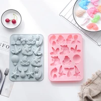14 cells unicorn fish style silicone material cake molds diy chocolatecandydessertjellybiscuitpastry mold ice tray