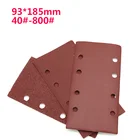 10 шт., квадратная наждачная бумага с 8 отверстиями, 93x185 мм