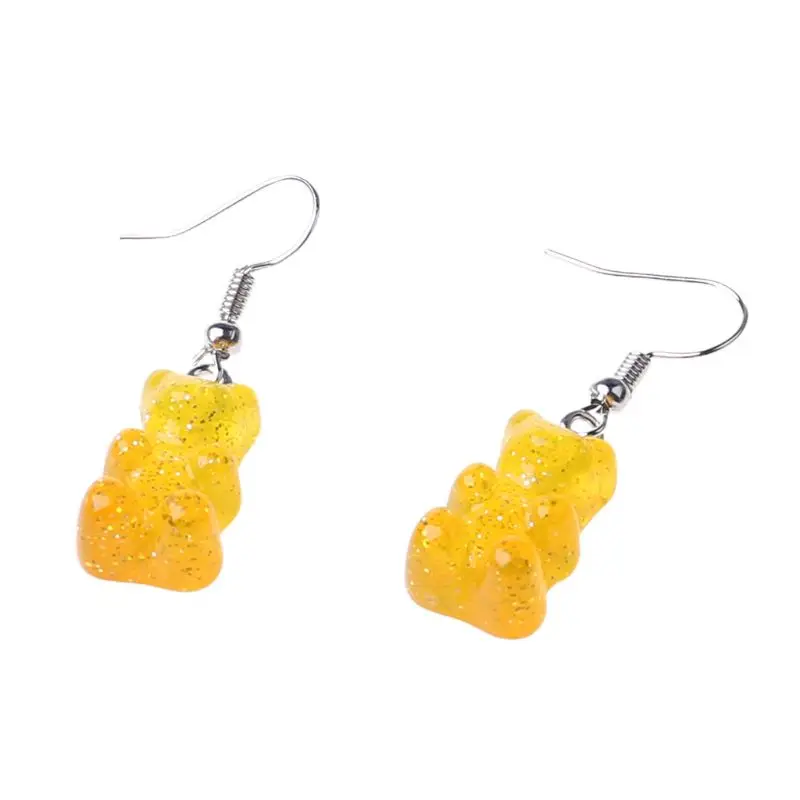

1 Pair Fashion Lovely Colorful Cartoon Sweet Bear Resin Dangle Drop Earrings Cha