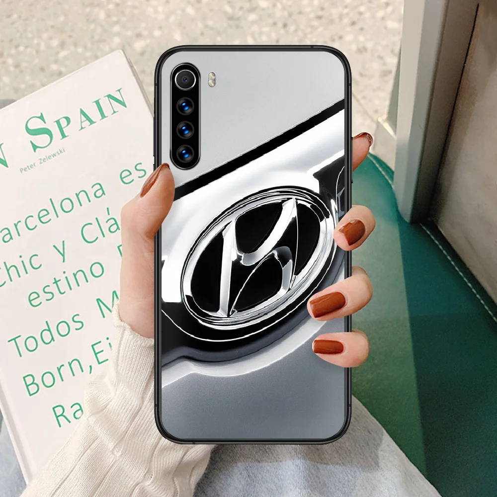 

Hyundai car logo Phone case For Xiaomi Redmi Note 7 8 8T 9 9S 4X 7 7A 9A K30 Pro Ultra black bumper luxury hoesjes tpu