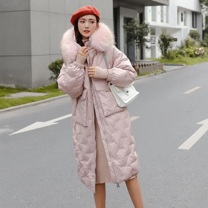 Женский пуховик с капюшоном Корейская куртка-пуховик на утином пуху модель 2020