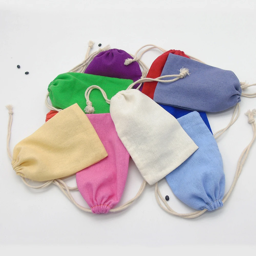 50 шт. хлопковая льняная подарочная сумочка льняные сумки на шнурке для упаковки