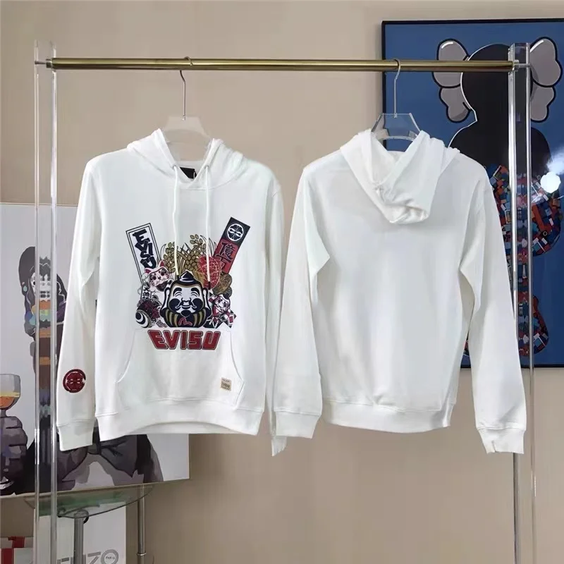 

Trendy brand evisu Fushen hooded sweater, Embroidered Logo Printing, Spring and Autumn Couple Loose Hoodies
