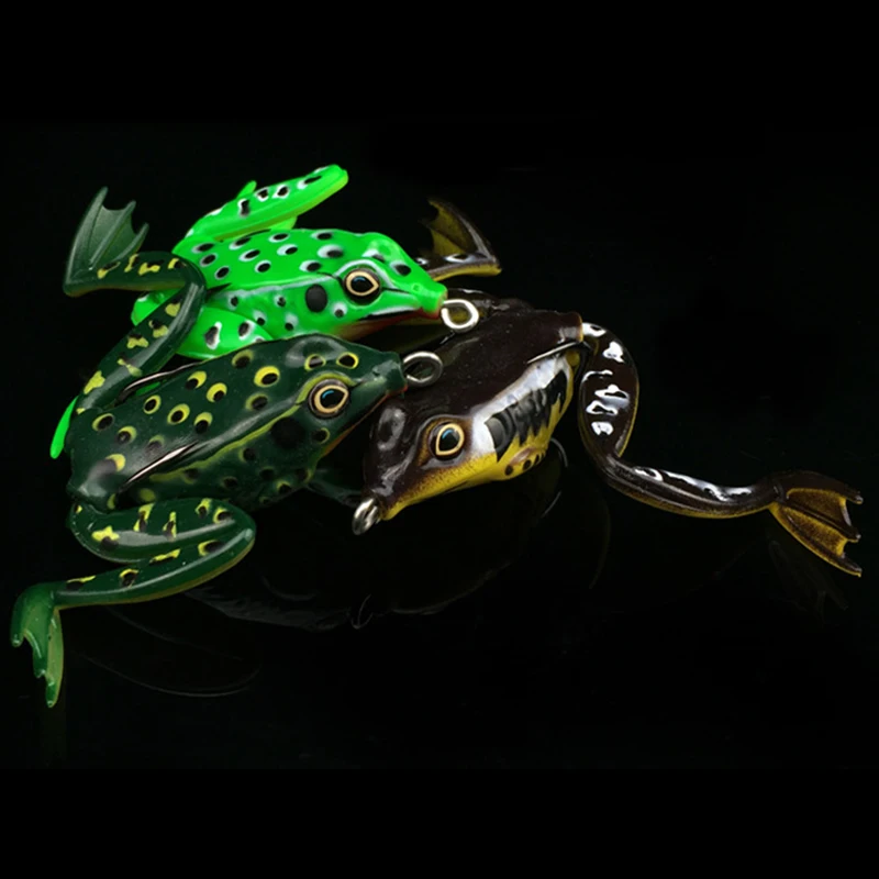 GLUREE Ray Frog Fishing Lure 5cm Silicon Rubber Topwater Artificial Bait Minnow Crank Soft Multicolor Tackle | Спорт и развлечения