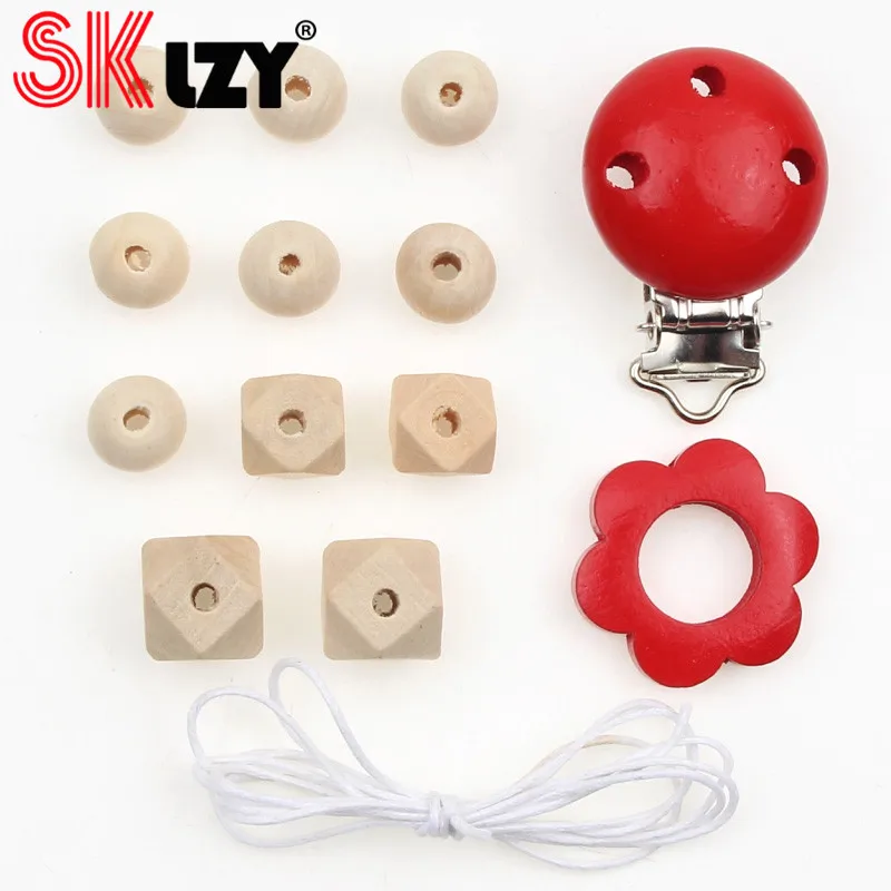 9 цветов зажим для соски деревянные бусины металлический сделай сам детский