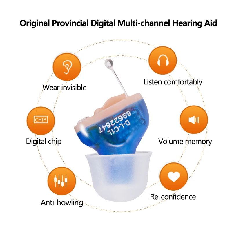 Невидимый слуховой аппарат усилитель звука цифровой регулировкой громкости в
