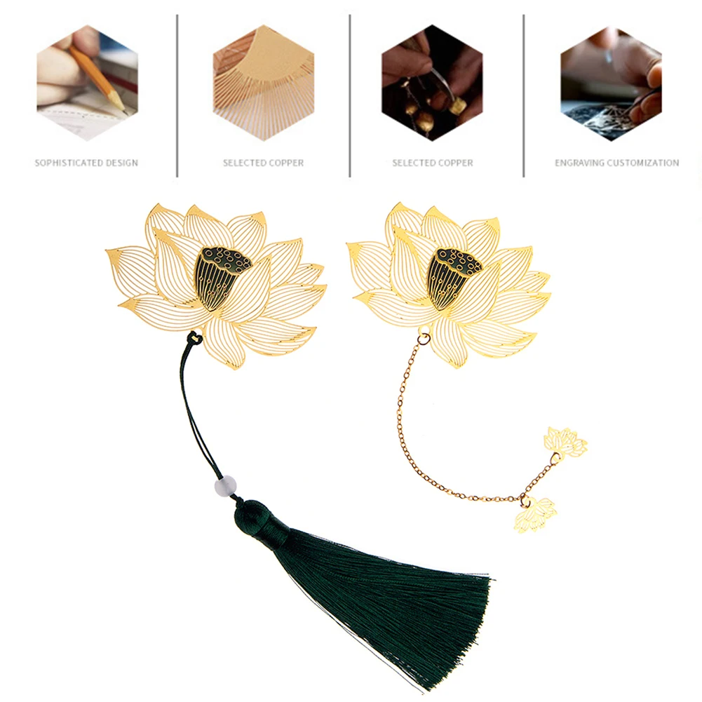 Винтажная закладка в китайском стиле с золотыми металлическими полыми