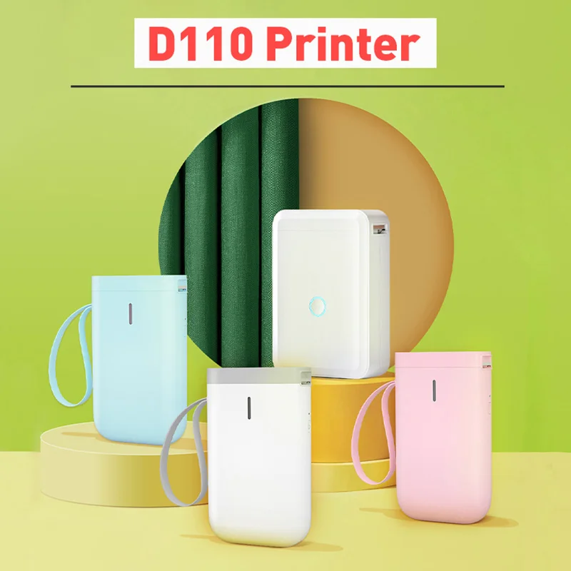 

Портативный термопринтер NIIMBOT D110, принтер для этикеток, беспроводной мини-принтер с Bluetooth Niimbot D110, рулон бумаги для этикеток D11, наклейка