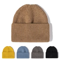 unisex winter soft warm acrylic knitted hat ponytail beanie high quality cable knit plain beanies