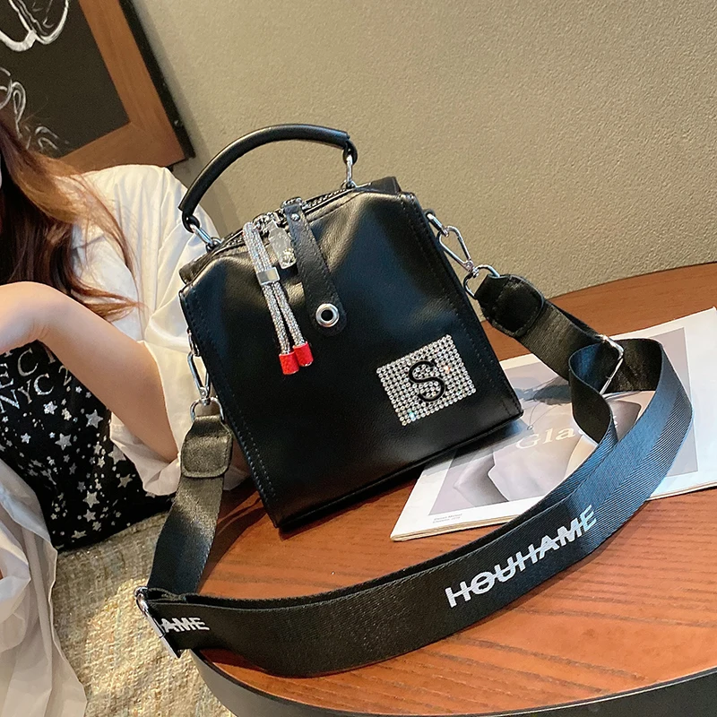 

Split Leather Women Handbag High Quality Tote 2021 New DesignerMini Bag Inclined Shoulder Crossbody