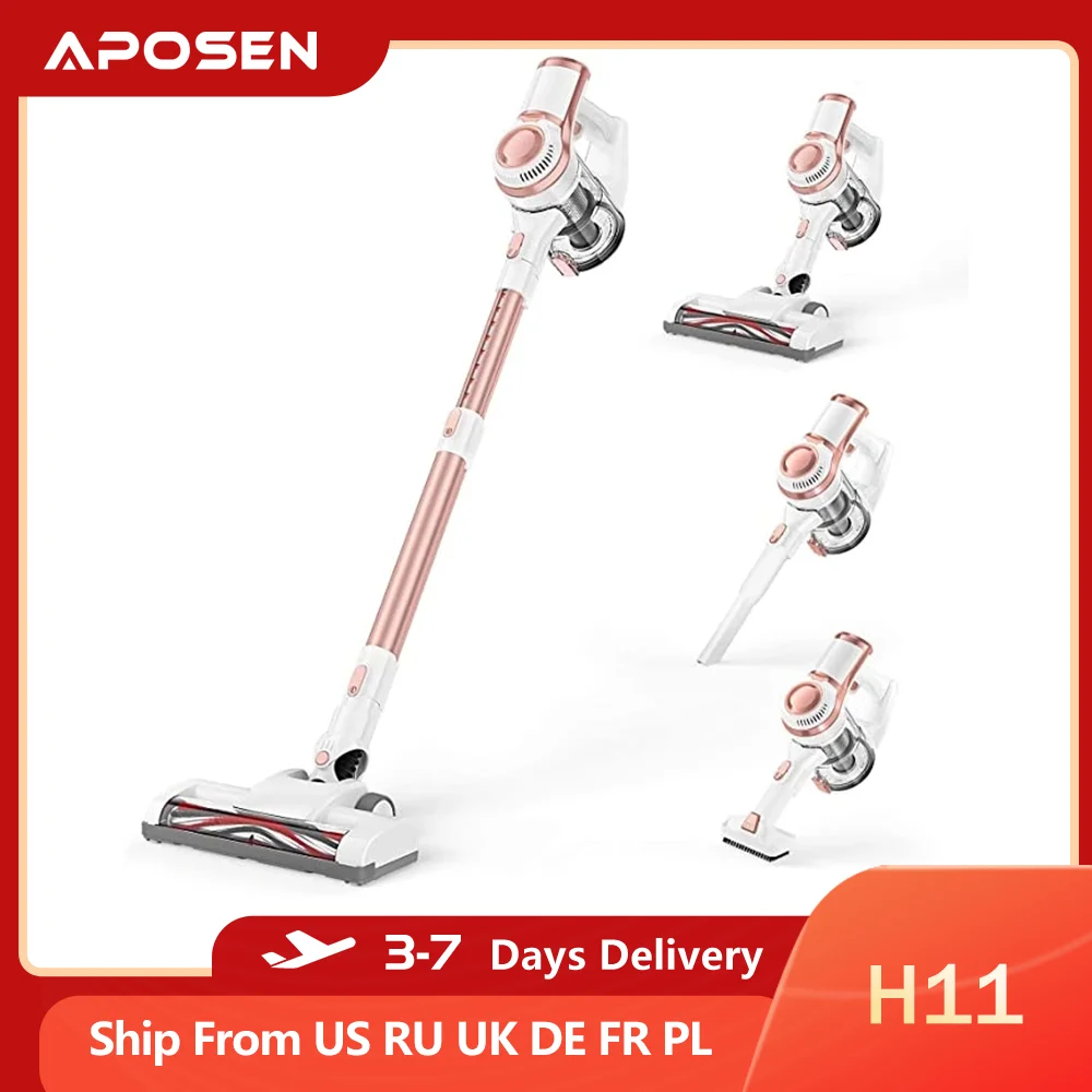 

Легкий ручной пылесос APOSEN H11 4 в 1, мощный всасывающий HEPA-фильтр для пола, шерсти, ковровых покрытий, быстрая зарядка 2,5 ч