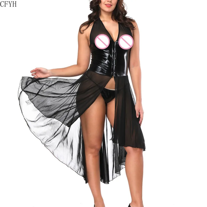 Черное сексуальное экзотическое Платье женское Холтер без Рукавов сетка