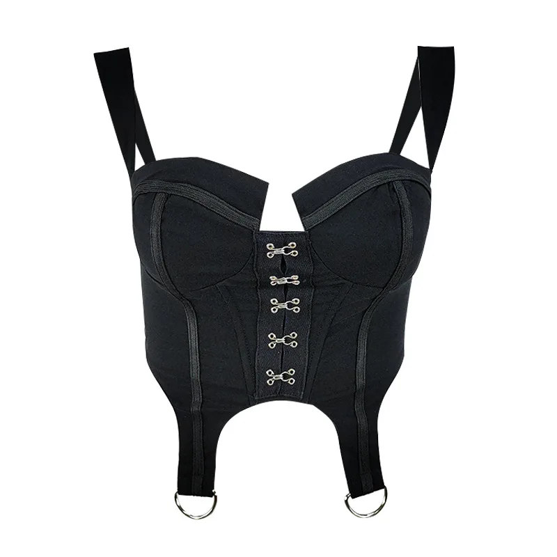 Женский укороченный топ на молнии FANTOYE без рукавов с открытой спиной Клубная