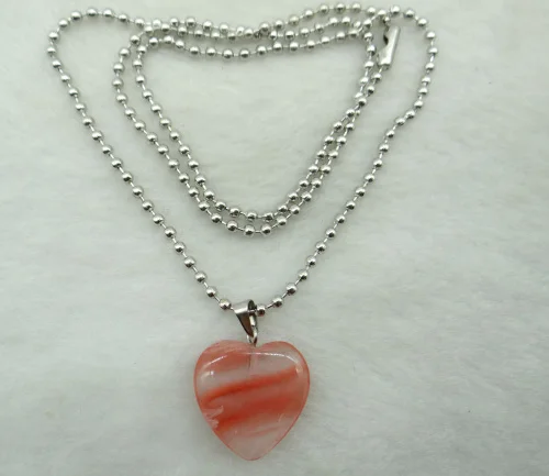 Натуральный камень бирюзовые подвески в форме Сердечко с кварцевым кристаллом