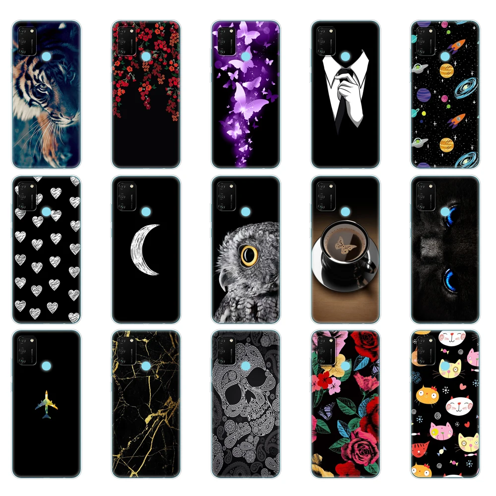 Для HONOR 9A чехол 6 3 &quotмягкий для телефона из ТПУ с принтом&quot в браслете Huawei Honor 9 MOA