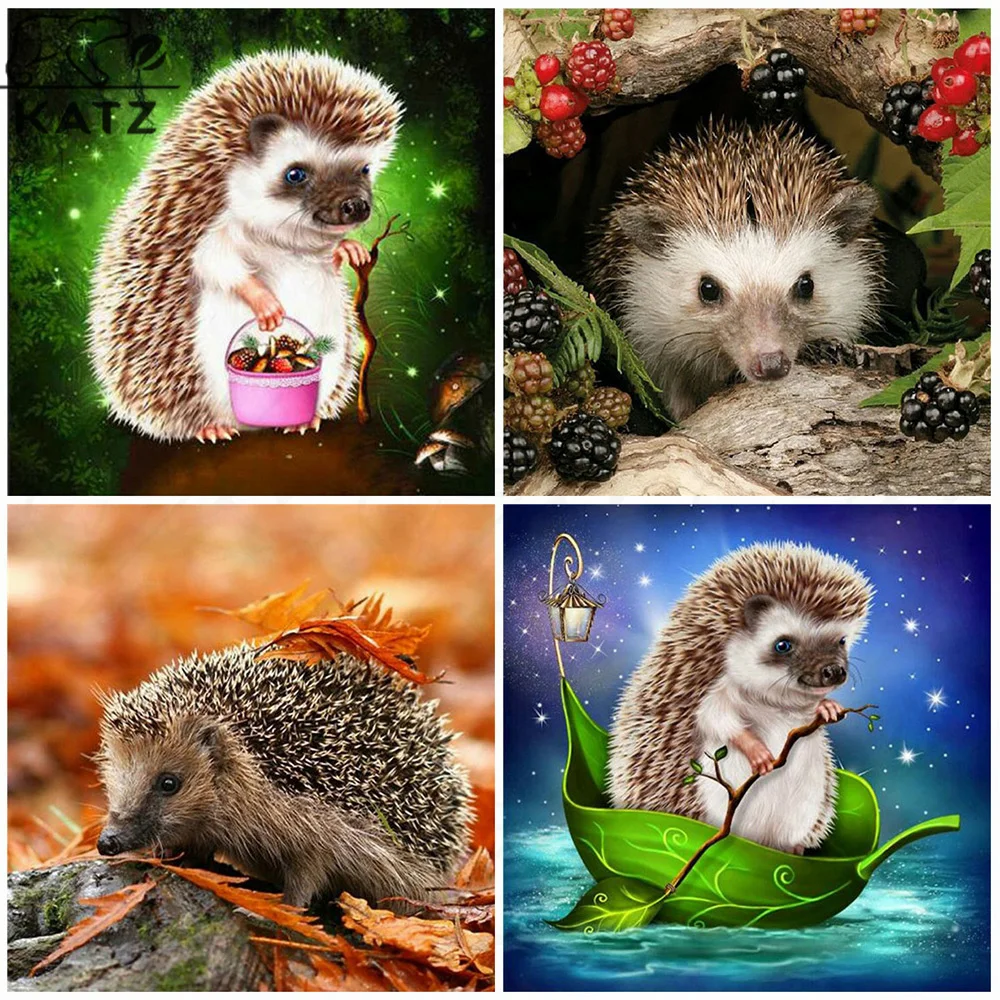 

Hedgehog Diamond Painting Cute Animal Embroidery Crossing 5Ddiy Diamond Mosaic Art Gift Handmade Cross Stitch Home Decoration