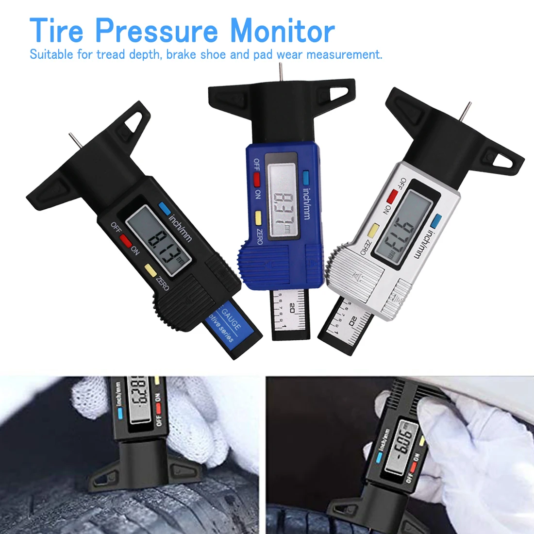 Цифровой шины для легковых автомобилей Шины измеритель глубины протектора