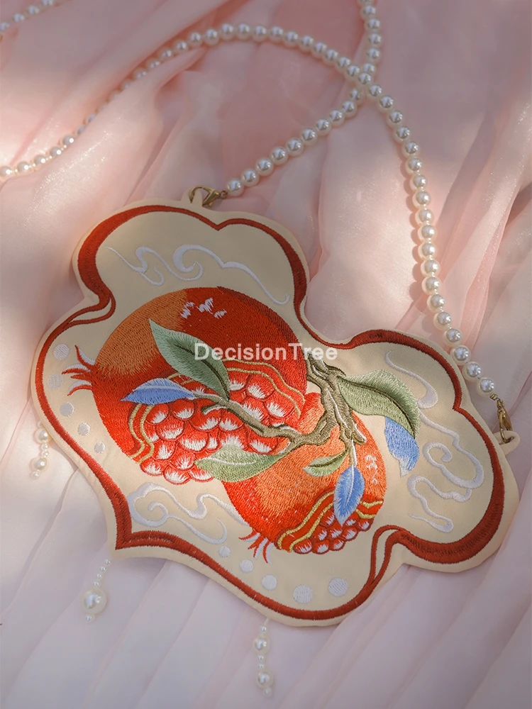 

2022 в китайском стиле сумка hanfu платье с вышивкой бисером и цветами в винтажном стиле для телефона во французском стиле для девочек; Сезон лет...