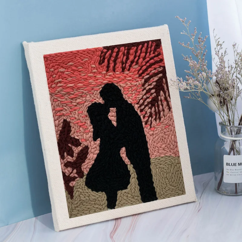 Набор для вышивания шерстяной иглой Lover DIY вышивки крестиком с рамкой домашний