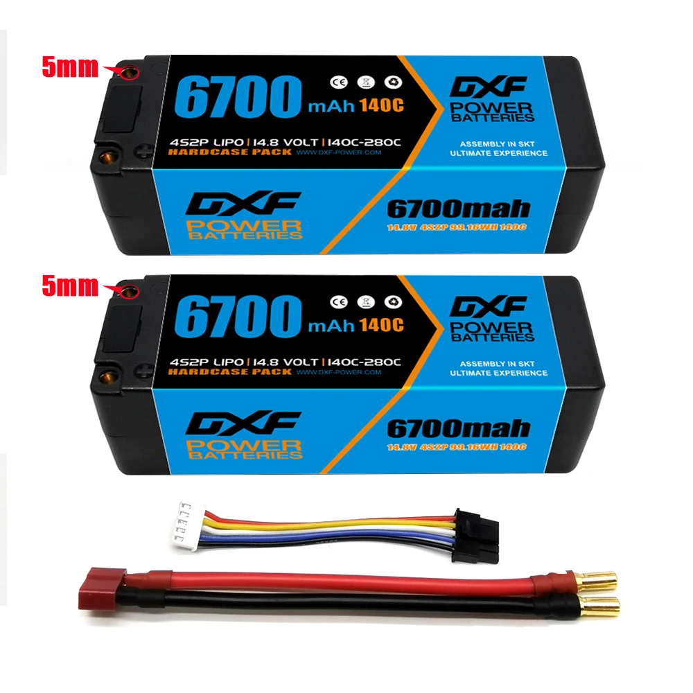 DXF 2 шт. 3S 4S 11 1 V 14 8 6750 мАч 6400 7500 6700 мАч-5 мм 100C 140C 280C 130C 260C для RC 1/8 Багги Truggy автомобиль