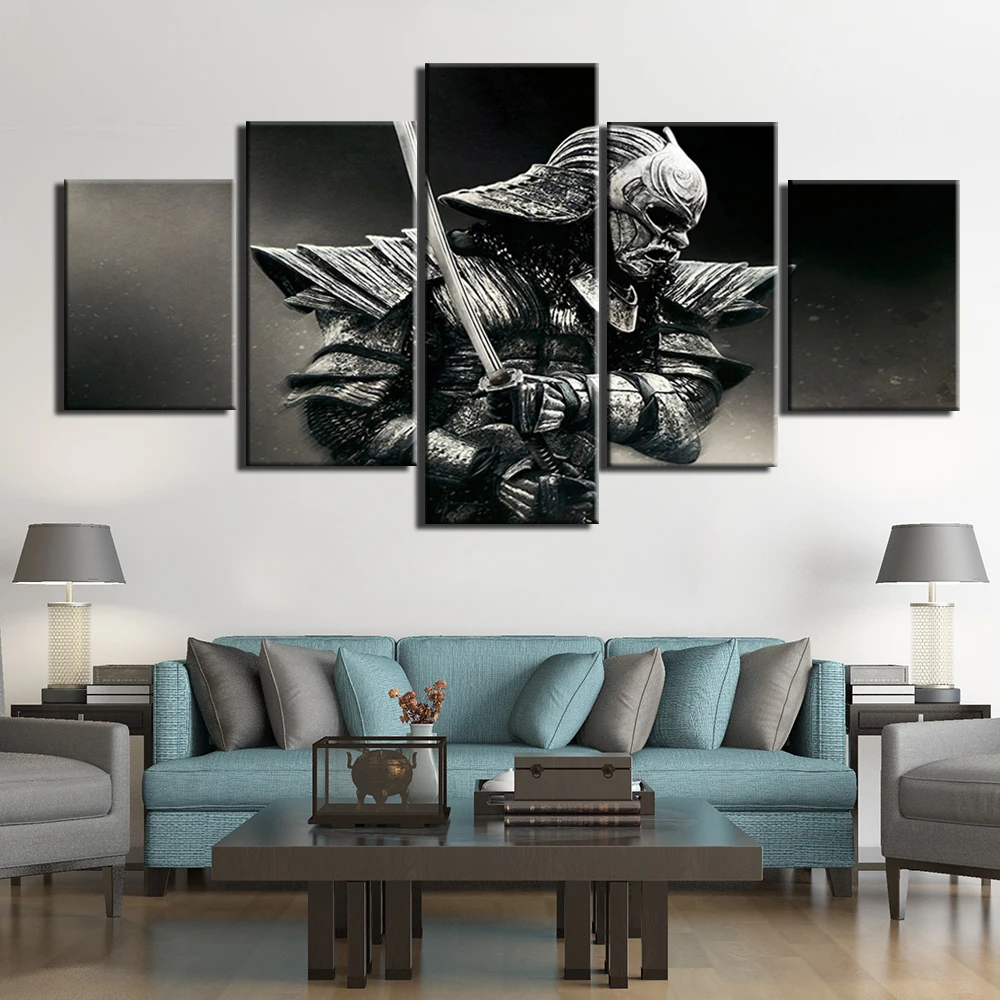 

No Framed Canvas 5Pcs Samurai Warrior Movie Posters Wall Art Pictures Decoration Home Decor For Living Room Bedroom Paintings