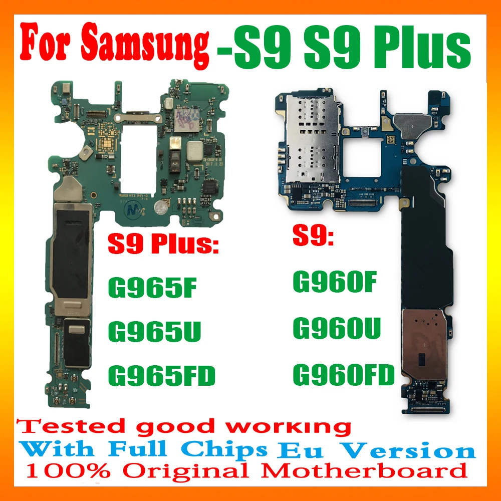 Разблокированный для Samsung Galaxy S9 Plus G965F G965FD G965U G960F G960U G960FD материнская плата Clean IMEI 64