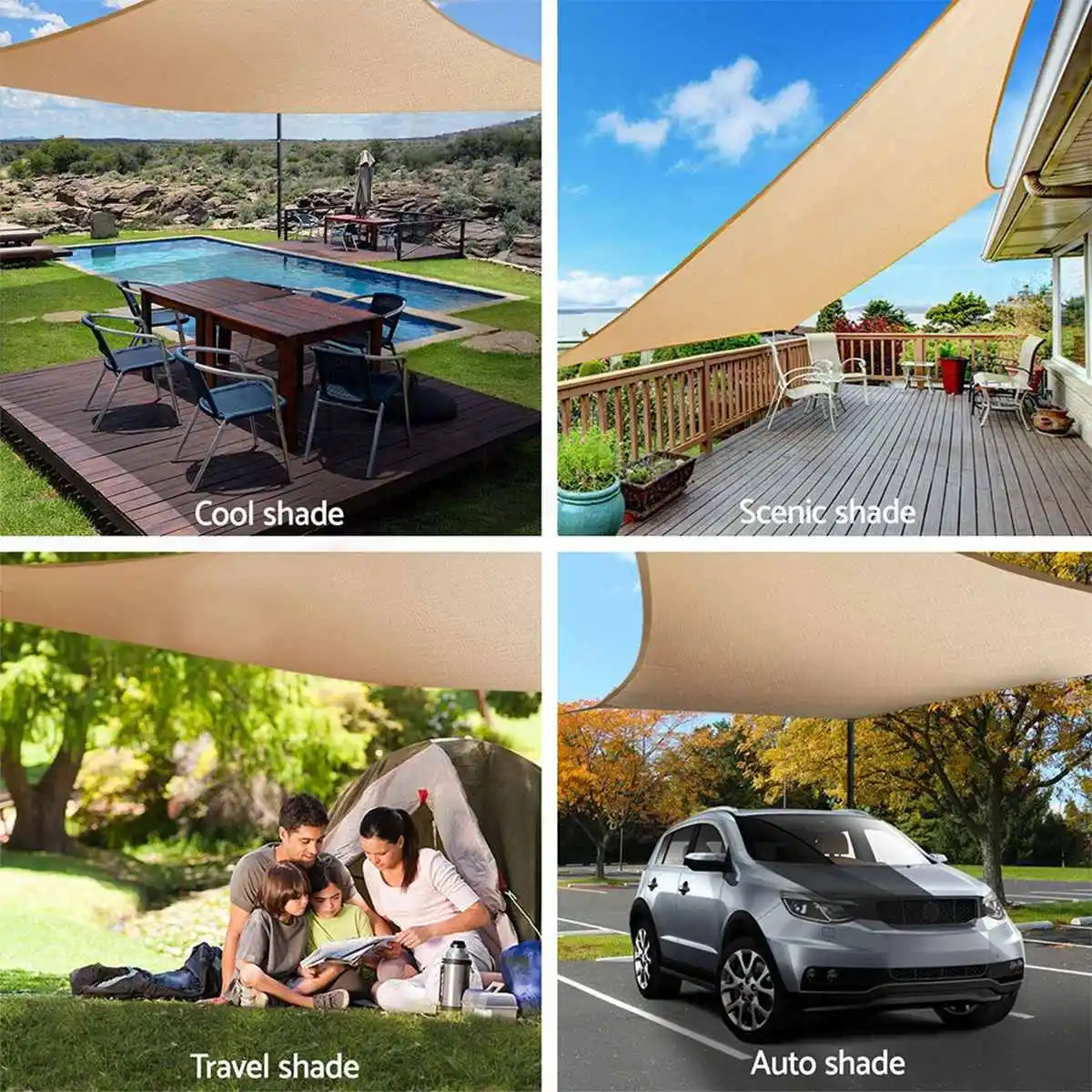 

Sun Shelter Rectangle Sunshade Waterproof Garden Outdoor Camping Yard Canopy Patio Pool Shades Shade Sails&Nets Cloth 4 Options