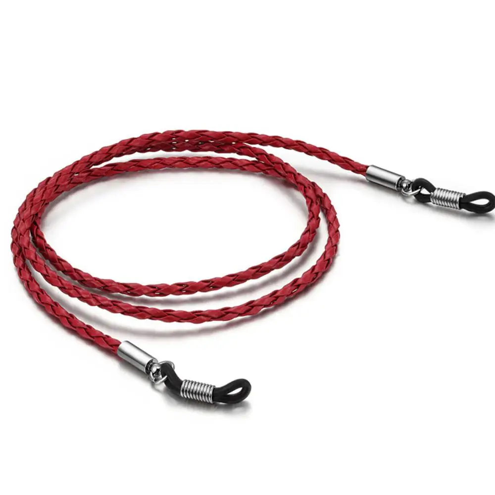 Кожаный ремешок для очков спортивный нескользящий шнурок регулируемый