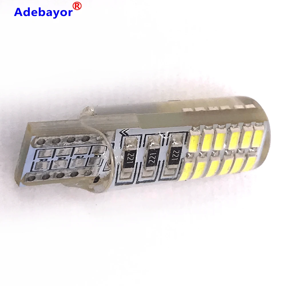 100 шт. T10 W5W силиконовый чехол 24 SMD 3014 LED лампа для чтения автомобиля 192 168 501 24SMD