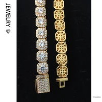 2021 new middle pebble crystal sugar chain cuba chain hip hop fashion brand pp same bracelet necklace