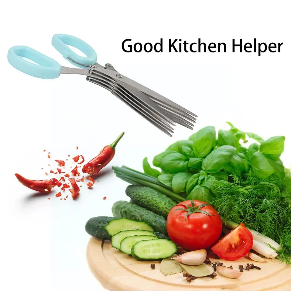 Новинка 5 слоев из нержавеющей стали кухонные рубленые ножницы для лука