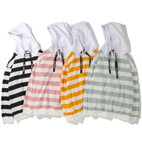 mens striped hoodie oversized casual pullover all match long sleeve top streetwear 2021 spring and autumn