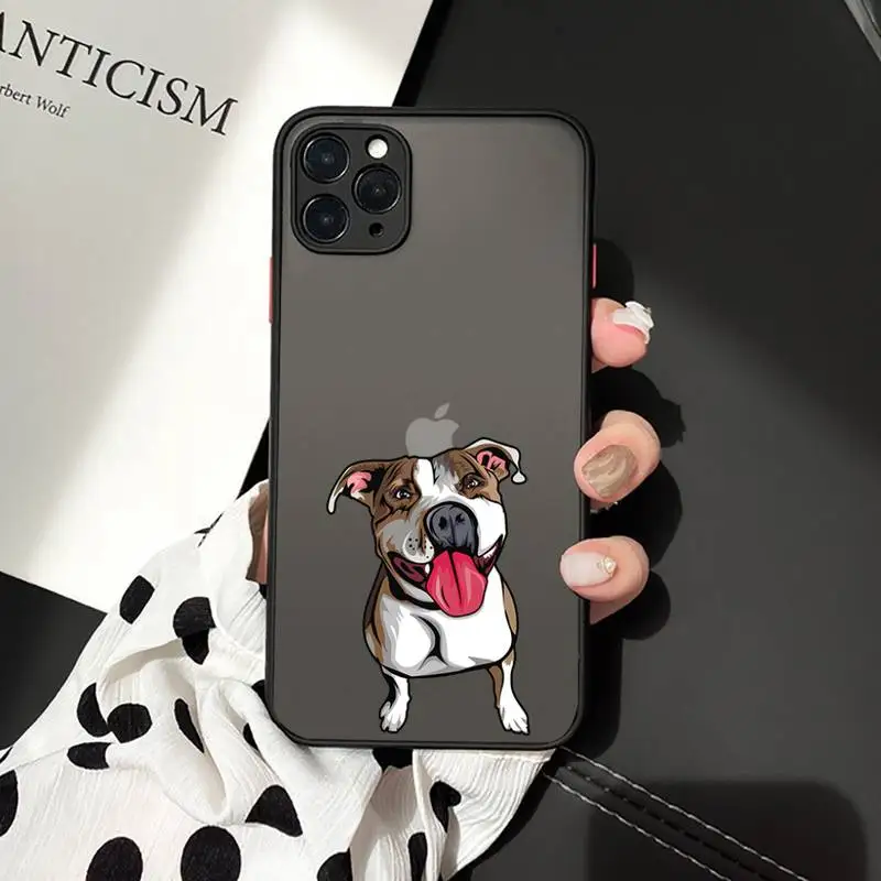 

Pitbull Bulldog Phone Case matte transparent For iphone 7 8 11 12 plus mini x xs xr pro max cover