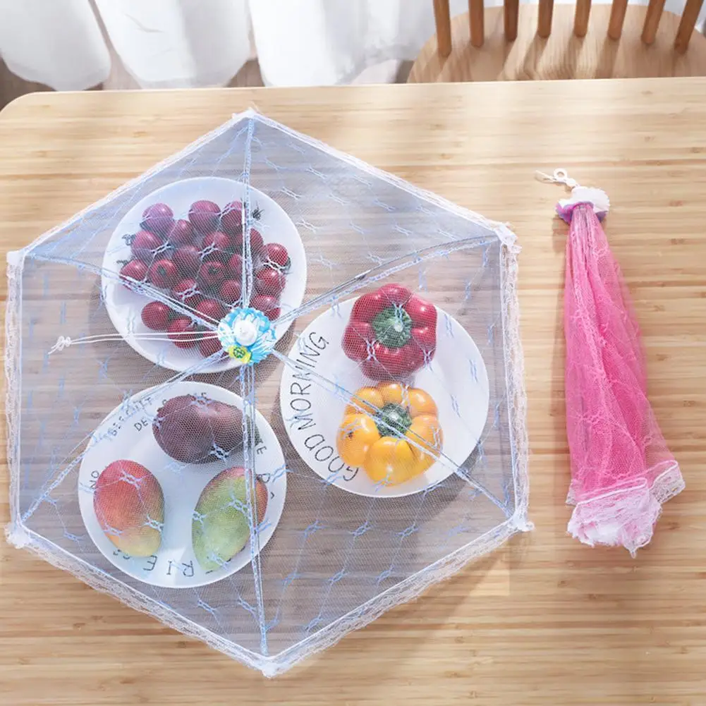 

Random Portable Umbrella Style Food Cover Anti Mosquito Meal Cover Lace Table Home Using Food Cover Kitchen Gadgets Cooking Tool