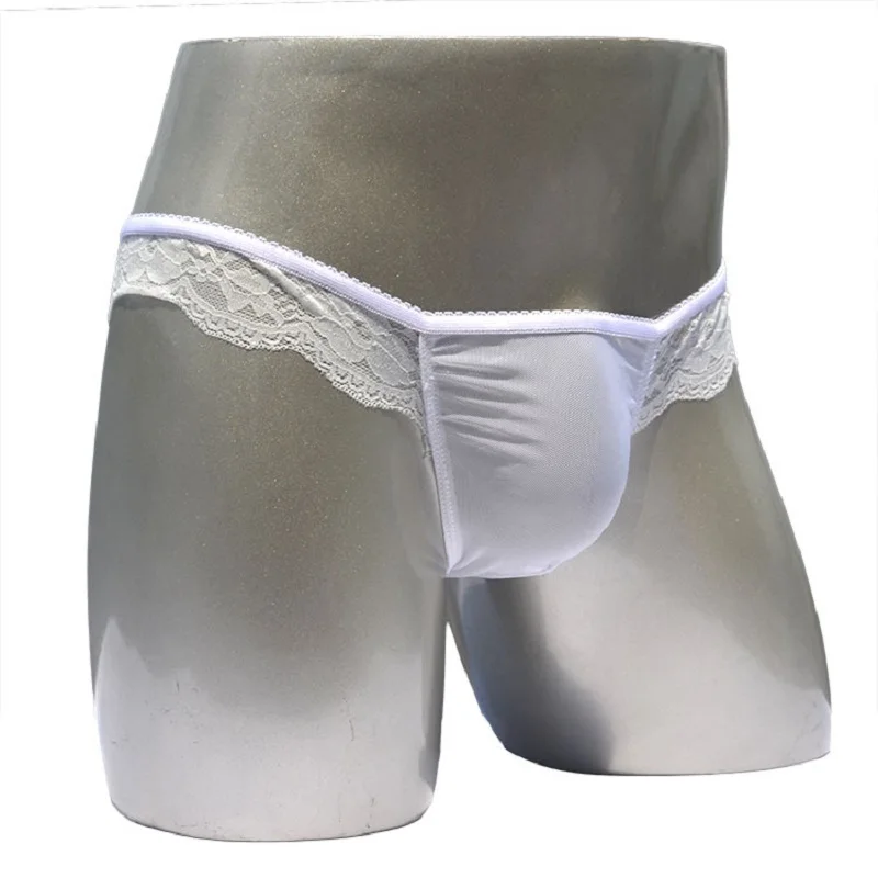 Пикантные мужские кружевные трусы с заниженной талией мужское газовое