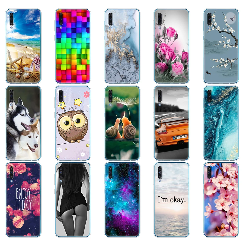 For Samsung Galaxy A50 Case Silicone Transparent Back Cover Phone Case For Samsung A50 A505 A505F SM-A505F Soft Case 6.4