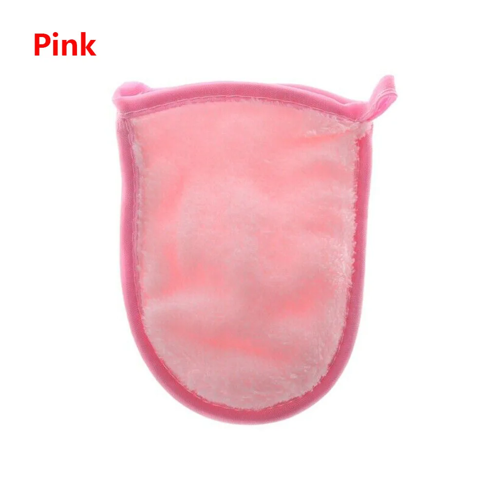 Pink 1 шт., 13*10 см, многоразовая салфетка из микрофибры для лица, полотенце для лица, средство для снятия макияжа, очищающая перчатка, инструмент для красоты, полотенце для ухода за лицом, косметическая пуховка - Цвет: Pink