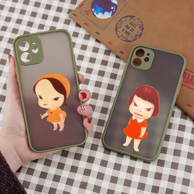 

Yoshitomo Nara Japanese style girl Phone Case matte transparent For iphone 7 8 11 12 plus mini x xs xr pro max cover