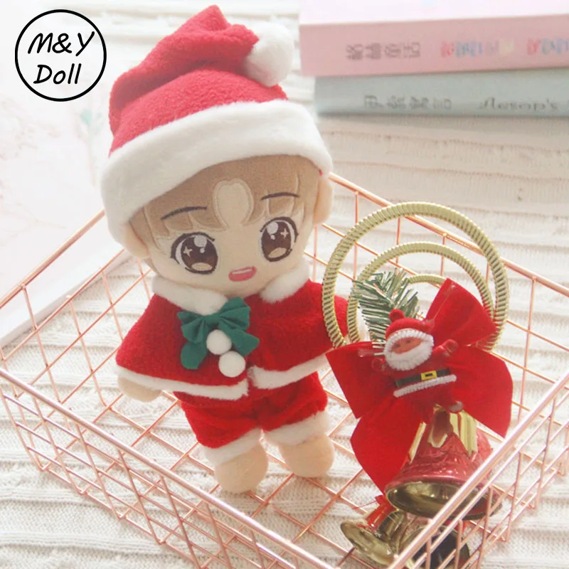 

20CM Doll Clothes Christmas Suit Kpop Idol JIMIN Jennie Lisa V Sean Xiao Yibo Wang Santa Claus Toy Clothing Dolls Accessories