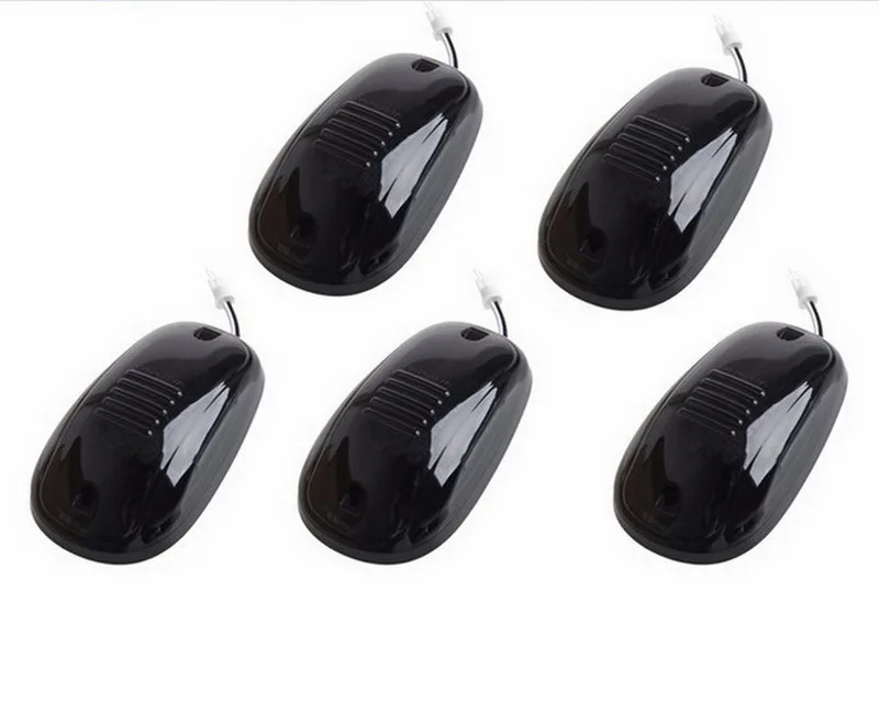 

Дымчатая лампа 12 В 6 Вт для Dodge/RAM 99-22 Car Piranha крыша кабины ходовые огни 5 шт./компл. янтарные светодиодные наружные черные линзы