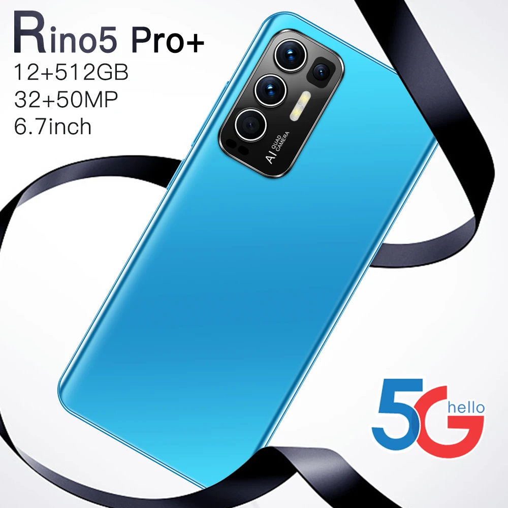 

Rino5Pro+ 6.7Inch 12GB 512GB Smartphones 32MP+50MP Android 10 6800mAh Ten Core Really MTK6889 5G Dual SIM Global Version Telefon