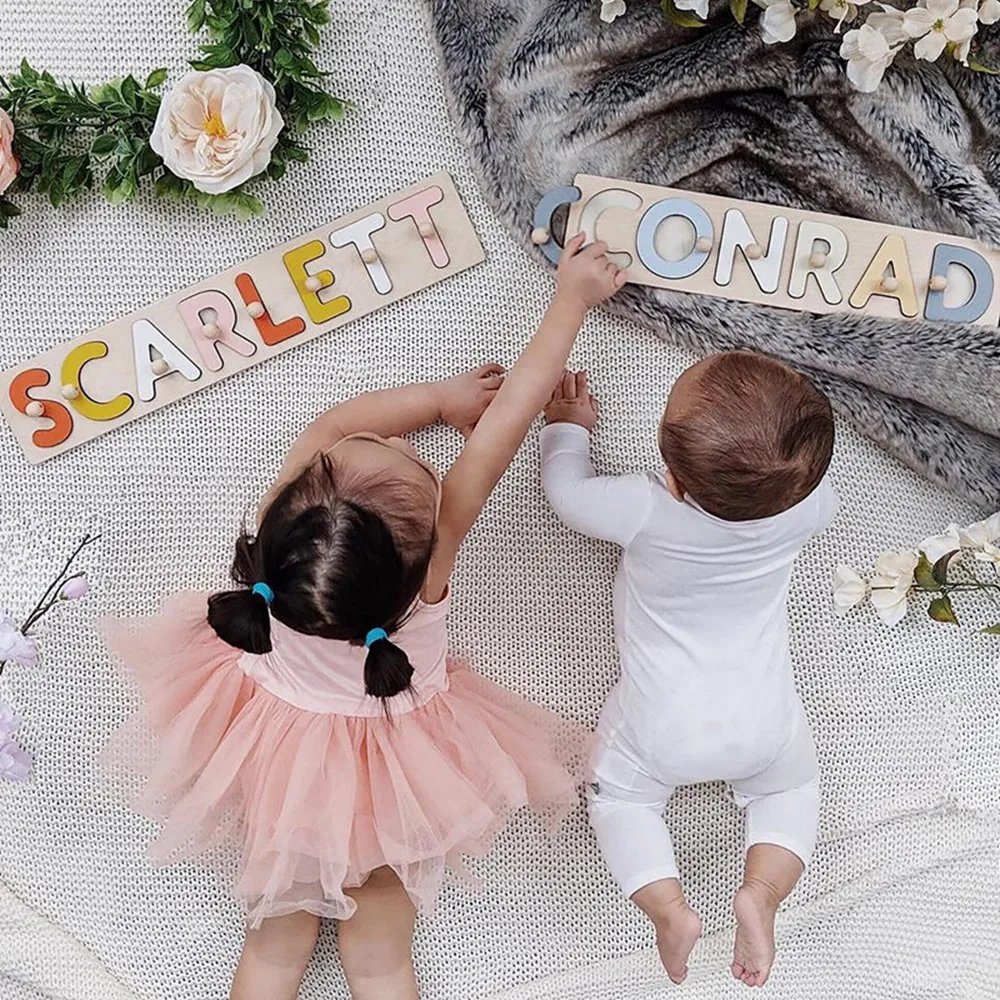 Персональное имя головоломка крещение новорожденная девочка подарок на заказ