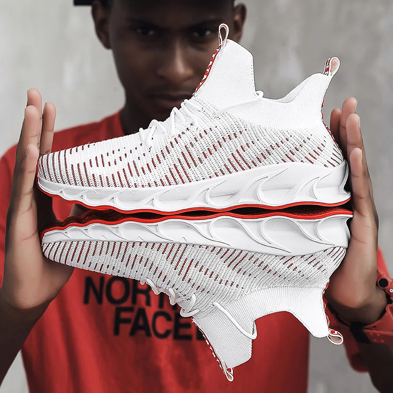 Осенне зимние новые мужские кроссовки для бега теплые и удобные модные