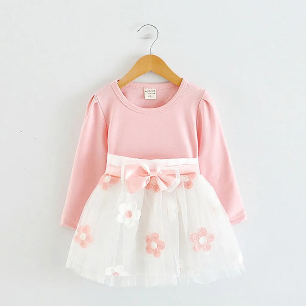 Для детей Одежда для малышей Однотонная Прекрасный платье маленьких девочек